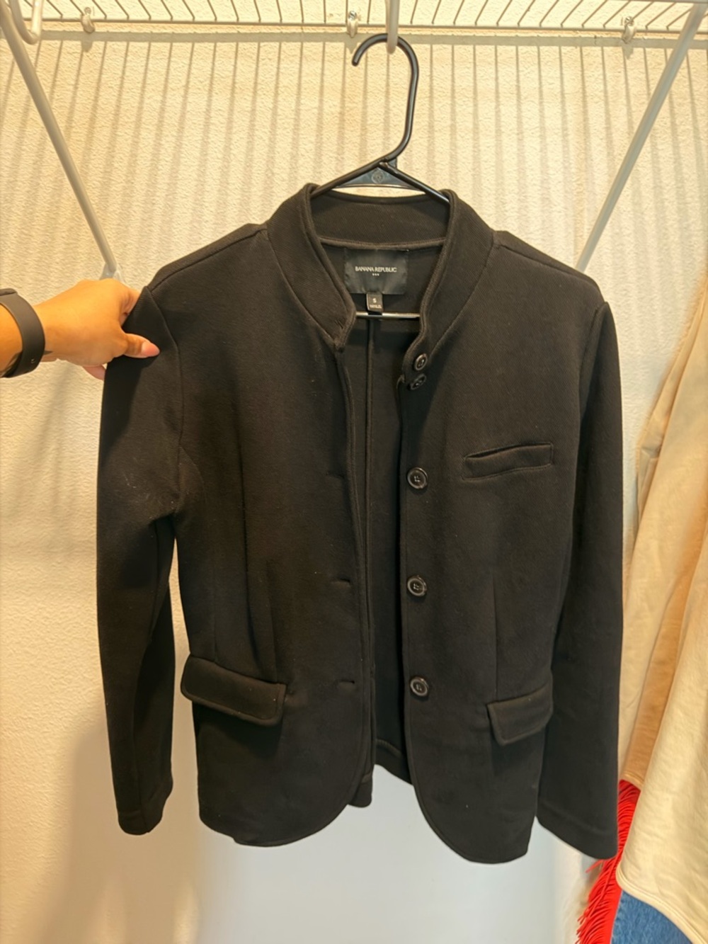 Banana Republic Women’s Black Bomber-Style Button Jacket
